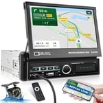 Ohradio Autoradio 1 Din avec 7 Pouces Automatique Retractable Écran Tactil - Autoradio Bluetooth Main Libres avec USB/SD/TF AUX-in avec FM Radio SWC Lien Miroir - Caméra de Recul