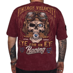 Lethal Threat Eye for an Eye Racing Skull Motorcycle Mens Vintage Wash T Shirt