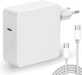 Chargeur USB C, 96W USB C Adaptateur pour Mac Book Pro, Chargeur 96W Type C Remplacement pour 87W, 61W, 30W, 29W avec Câble USB C Compatible avec Mac Book Air/Pro/Retina, iPad Pro, iPhone, Samsung