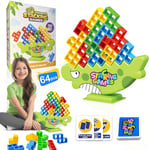 Ceboic 64 PCS Tetra Tower, Tetris Balance Game, Blocs de Construction de Swing Stack Jouet d'équilibre, Jeux Montessori Jouet d'Empilage Éducatif Interactifs Cadeau Anniversaire Noël Enfant Adulte