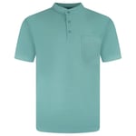 Charles Norton Grandad Mens Polo T-Shirts Plain Casual - Turquoise - Size 2XL