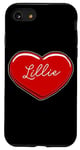 Coque pour iPhone SE (2020) / 7 / 8 Lillie Cœur dessiné à la main Motif prénom I Love Lillie