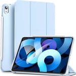 Sripns Trifold Smart Case Fit iPad Air 4 2020 10.9 inch - [Compatible with Pencil] Slim Smart Shell Stand Cover with Translucent Frosted Back Protector Auto Wake/Sleep - Sky Blue