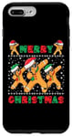 Coque pour iPhone 7 Plus/8 Plus Joyeux Noël Dabbing Gingerbread Men with Xmas Hats