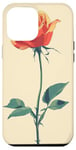 Coque pour iPhone 12 Pro Max Rose Minimaliste Art Floral Botanique Vintage