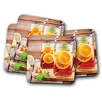 4 Set - Drink Iced Tea Coaster - Lemonade Healthy Women Cocktail Fun Gift #16543