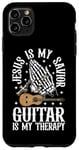 Coque pour iPhone 11 Pro Max Jesus Is My Savior Guitar Is My Therapy Foi Musique Amour