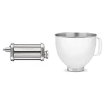 Bundle KitchenAid Pasta Sheet Roller (5KSMPSA) with White 4,7L Metallic Bowl (5KSM5SSBWH)