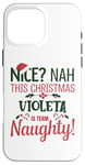 iPhone 16 Pro Max VIOLETA Personalized Christmas Naughty Nice VIOLETA Name Case