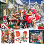 Puzzle Advent Calendar 2024 Jigsaw Puzzles - Christmas Dog's Car 1008 Pieces 24