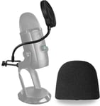 Microphone Bonnette En Mousse Avec Filtre Anti Pop - Mousse Micro Avec Bouclier De Microphone 3 Couches Améliorant La Qualité Sonore Pour Microphone À Condensateur Usb Blue Yeti X Par