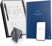 ROCKETBOOK Reusable Digital Notebook - Smart Notepad A4 Blue - Wirebound Note B