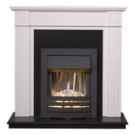 Adam Georgian Fireplace in Pure White with Helios Electric Fire in Black, 39 ...