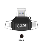 Lecteur de carte OTG multifonction 4 en 1,caméra TF,lecteur de carte SD,pour iphone 12/12mini/11/X/8/7 7s 6 6s - Type Black