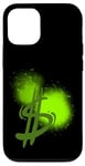 Coque pour iPhone 13 Pro Argent, graffiti, billet d'un dollar, Cach Hustle Flow Green Benjamin