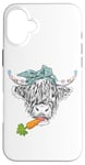 iPhone 16 Plus Cute Highland Cow Easter Spring Season Eggs Carrot Bandana Case