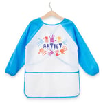 ZKGYUS 2 tablier peinture enfant,Ensemble blouse imperméable-tablier à manches longues pour enfants moyens et petits Vêtements de protection artistique Vêtements de peinture Sac Bavoir