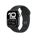 Apple Watch Series 10 GPS + Cellular 42mm Gagatsvart Aluminiumboett med Svart Sportband - S/M