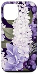 iPhone 12/12 Pro White Violet Purple Lavender Lilac Floral Botanical Flowers Case