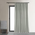 HPD Half Price Drapes Rideaux occultants Thermiques en Velours Signature pour Salon, Chambre à Coucher, 274 cm de Long, 1 Panneau avec Passe-Tringle - 254 x 274 cm (l x L), Gris reflet