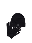 Jack & Jones Kids' Rib Knit Beanie Hat & Gloves Set, Black