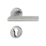 Hoppe 3286420 Garniture de poignée Amsterdam avec rosace PZ Cylindre profilé, acier inoxydable,Inox Mat