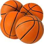 SereneLife 4pc Ensemble de Ballon de Basket 18 cm-Mini Ballon Basket en Caoutchouc-Remplacement pour Jeux de Basketball Arcade de Panier intérieur,Construction de qualité avec vessie en butyle 2 Plis