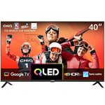 CHIQ L40QH7G Téléviseur QLED 40 Pouces, HDR 10, Design sans Cadre, Google TV, Google Assistant, Chromecast intégré HDR10&HLG, CPU Quad-Core A55, 2.4/5Ghz Dual-Band Wi-FI, DBX-TV