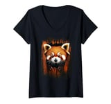 Womens Red Panda Bear Mammal Cute Red Panda V-Neck T-Shirt