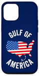 Coque pour iPhone 12/12 Pro Golfe des États-Unis Amérique Carte drôle Golfe du Mexique Drapeau USA 4 juillet