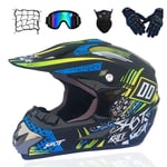 WLBRIGHT Adult youth downhill helmet gifts goggles mask gloves net pocket BMX MTB ATV bike race full face integral helmet,D,S