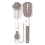 BabyOno Brosses pour biberons et tétines avec manche amovible - Gris