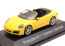 Porsche 911 Carrera Cabriolet 2016 Jaune 1:43 Model Herpa