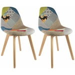 Altobuy - patchwork - Lot de 2 Chaises Scandinaves Multicolore