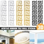Insma - 10-40PC 3D Acrylique Miroir Carrelage Autocollant Mural Amovible Decal Art Mural Décoration Murale (Noir 10 pièces)
