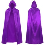 Maeau - Cape à Capuche Festival Adulte Cape de Vampire Jeu de Rôle Cape de Sorcière Adolescents Cape Fête Costumée Léger Violet Rouge Noir XS