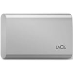 LaCie Portable SSD STKS2000400 - SSD - 2 To - externe (portable) - USB (USB-C connecteur) - lune argentée - avec Seagate Rescue Data Recovery