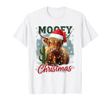 Mooey Christmas Highland Cow Design Xmas Cow Lover Funny T-Shirt