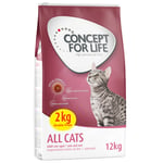 10 + 2 kg kaupan päälle! 12 kg Concept for Life -bonuspakkaus kissoille - All Cats (10 + 2 kg)