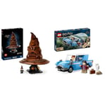 LEGO Harry Potter Talking Sorting Hat Set, Model Kits for Adults & Harry Potter Flying Ford Anglia Car Toy for 7 Plus Year Old Kids, Boys & Girls, Buildable Model with Ron Weasley Character Minifigure