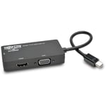 TRIPP LITE 6in Mini DisplayPort to VGA / DVI / HDMI Adapter Converter 4Kx 2K 6" - videokonverter - svart