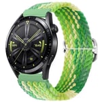 (Huawei Watch 46mm Limen vihreä) Nylon punottu lenkkihihna Samsung Watch 3/4 Active 2 Huawei Watch 3/GT Rannekoru Ranneke Amazfit GTR/Stratos Belt|