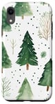 Coque pour iPhone XR Vert Aquarelle Polka Dots Boho Floral Forest Pin Tree