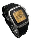 Casio Retro Illuminater Watch - Amber Screen Mod - Black Resin Strap W-96H-1AVES