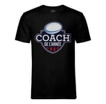 T-Shirt Homme Col Rond Coach De L'année Rugby Sport Ballon Stade Xv