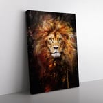 Leo Zodiac Gestural Art Canvas Print for Living Room Bedroom Home Office Décor, Wall Art Picture Ready to Hang, 76x50 cm (30x20 Inch)