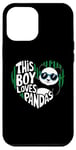 iPhone 12 Pro Max This Boy Loves Pandas Cute Panda Bear Valentines Day Case