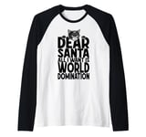 Cat World Domination Christmas Wish List Funny Cute Cats Raglan Baseball Tee