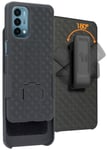 Black Hard Case Cover Stand and Belt Clip Holster for OnePlus Nord N200 5G Phone