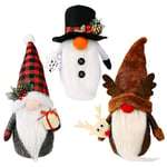 3-pack Plush Tomtar Jultomtar Dekorationer Jultomte Dekoration Ornament Tacksägelse Dag Presenter